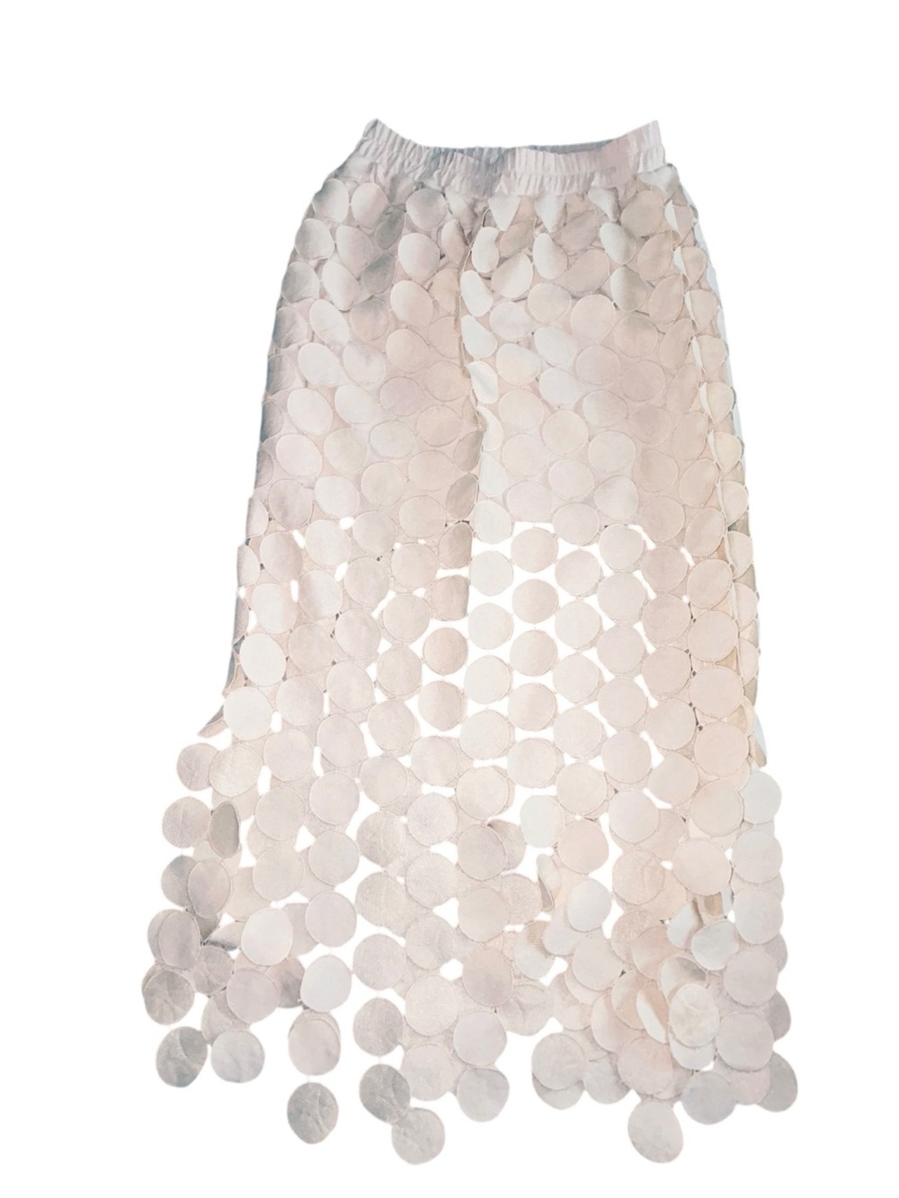 Women's Cream Circle-Appliqué Maxi Skirt